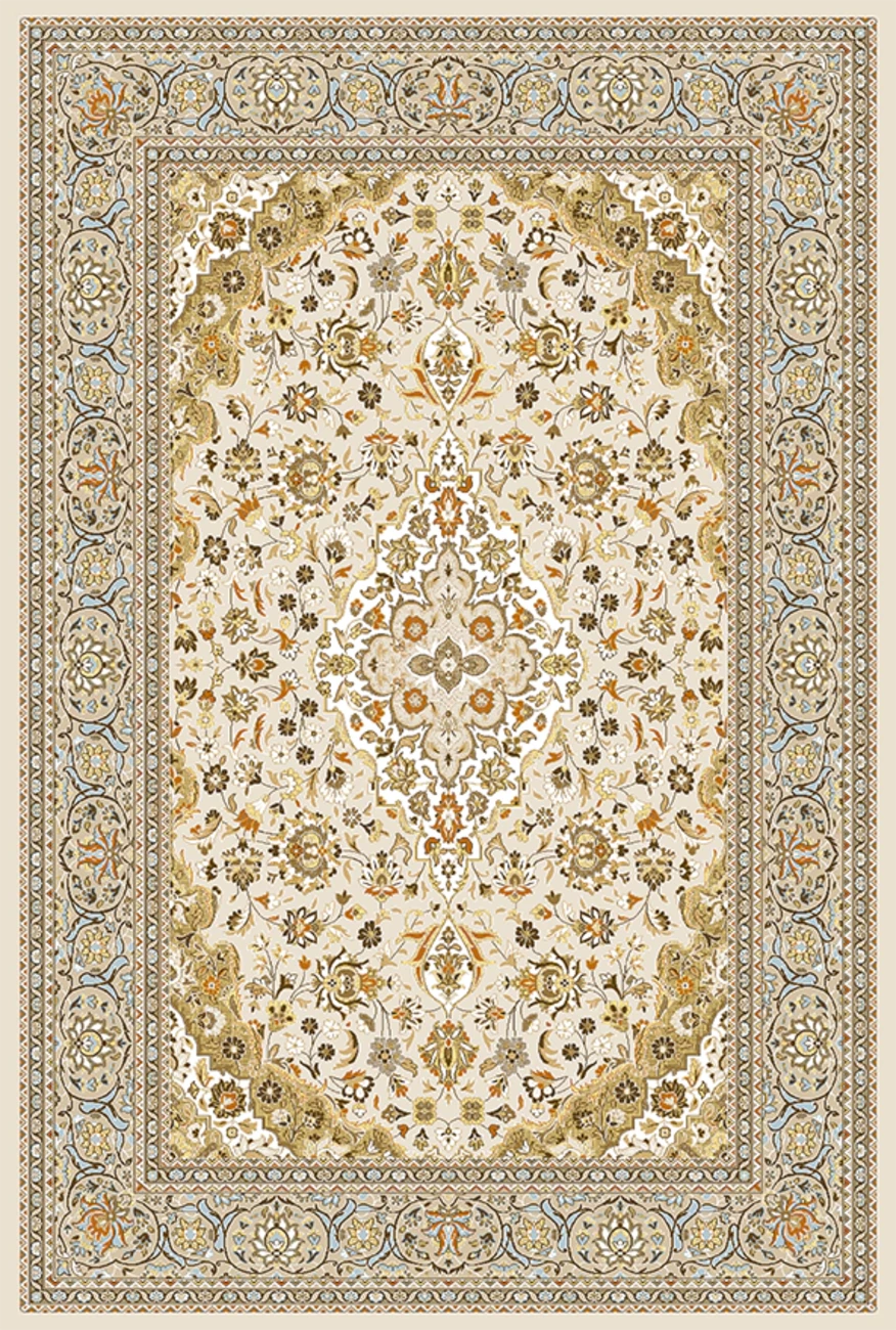 فرش ابریشم ماشینی مدرن و سنتی مناسب حال و پذیرایی برند وارکالا کد ABRISHAMSM 1279