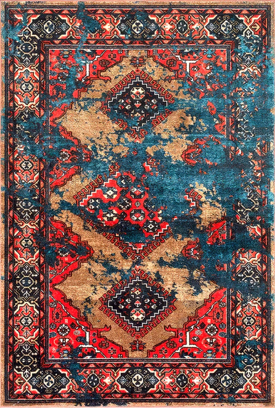 فرش ابریشم ماشینی مدرن و سنتی مناسب حال و پذیرایی برند وارکالا کد ABRISHAMSM 1274