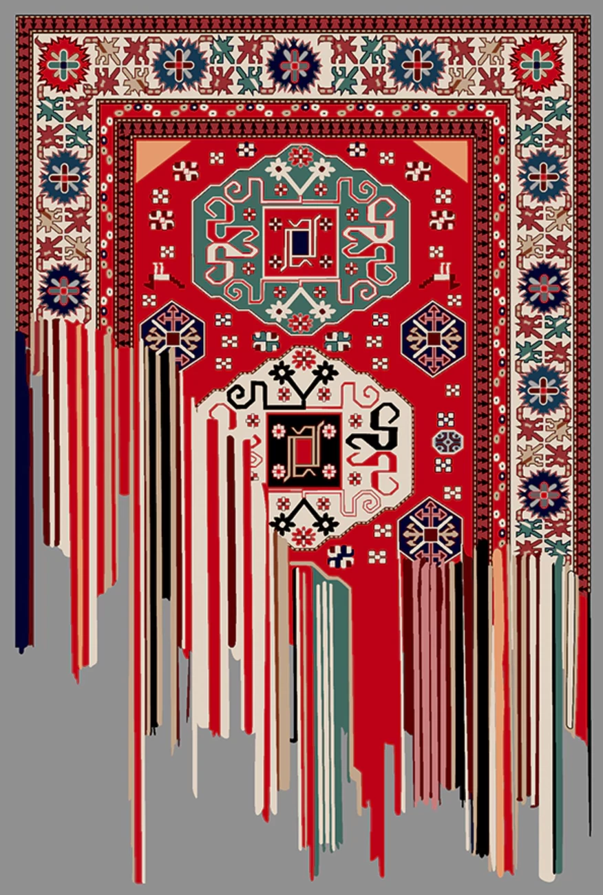 فرش ابریشم ماشینی مدرن و سنتی مناسب حال و پذیرایی برند وارکالا کد ABRISHAMSM 1273