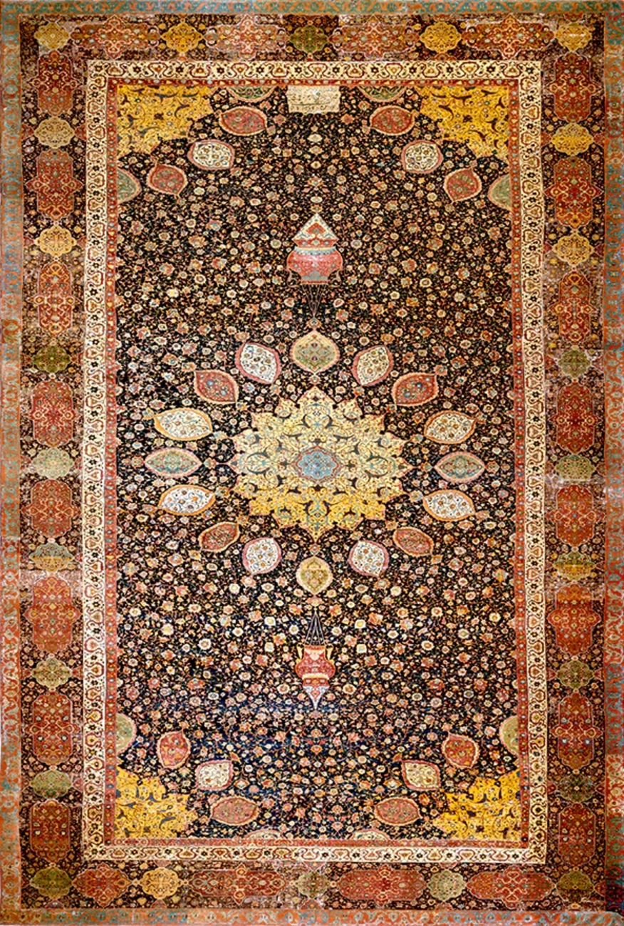 فرش ابریشم ماشینی مدرن و سنتی مناسب حال و پذیرایی برند وارکالا کد ABRISHAMSM 1265