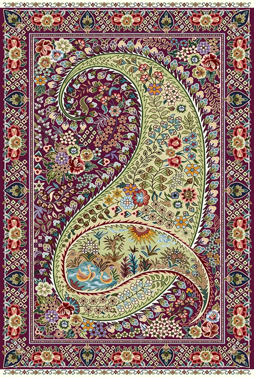 فرش ابریشم ماشینی مدرن و سنتی مناسب حال و پذیرایی برند وارکالا کد ABRISHAMSM 1264