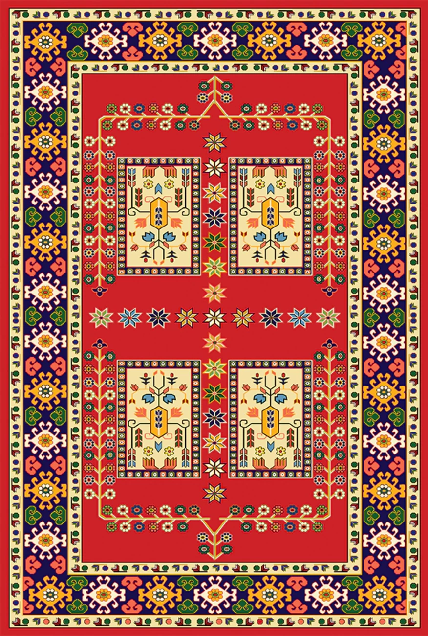 فرش ابریشم ماشینی مدرن و سنتی مناسب حال و پذیرایی برند وارکالا کد ABRISHAMSM 1258