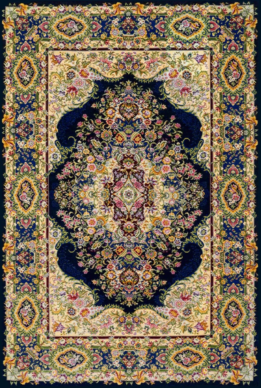فرش ابریشم ماشینی مدرن و سنتی مناسب حال و پذیرایی برند وارکالا کد ABRISHAMSM 1255