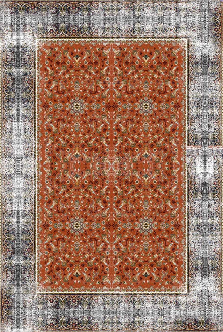 فرش ابریشم ماشینی مدرن و سنتی مناسب حال و پذیرایی برند وارکالا کد ABRISHAM SM 1214