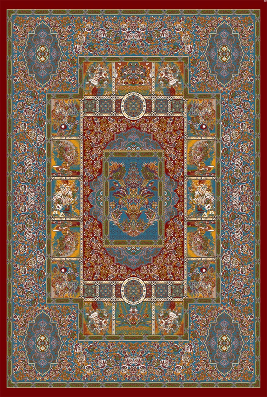 فرش ابریشم ماشینی مدرن و سنتی مناسب حال و پذیرایی برند وارکالا کد ABRISHAM SM 1213