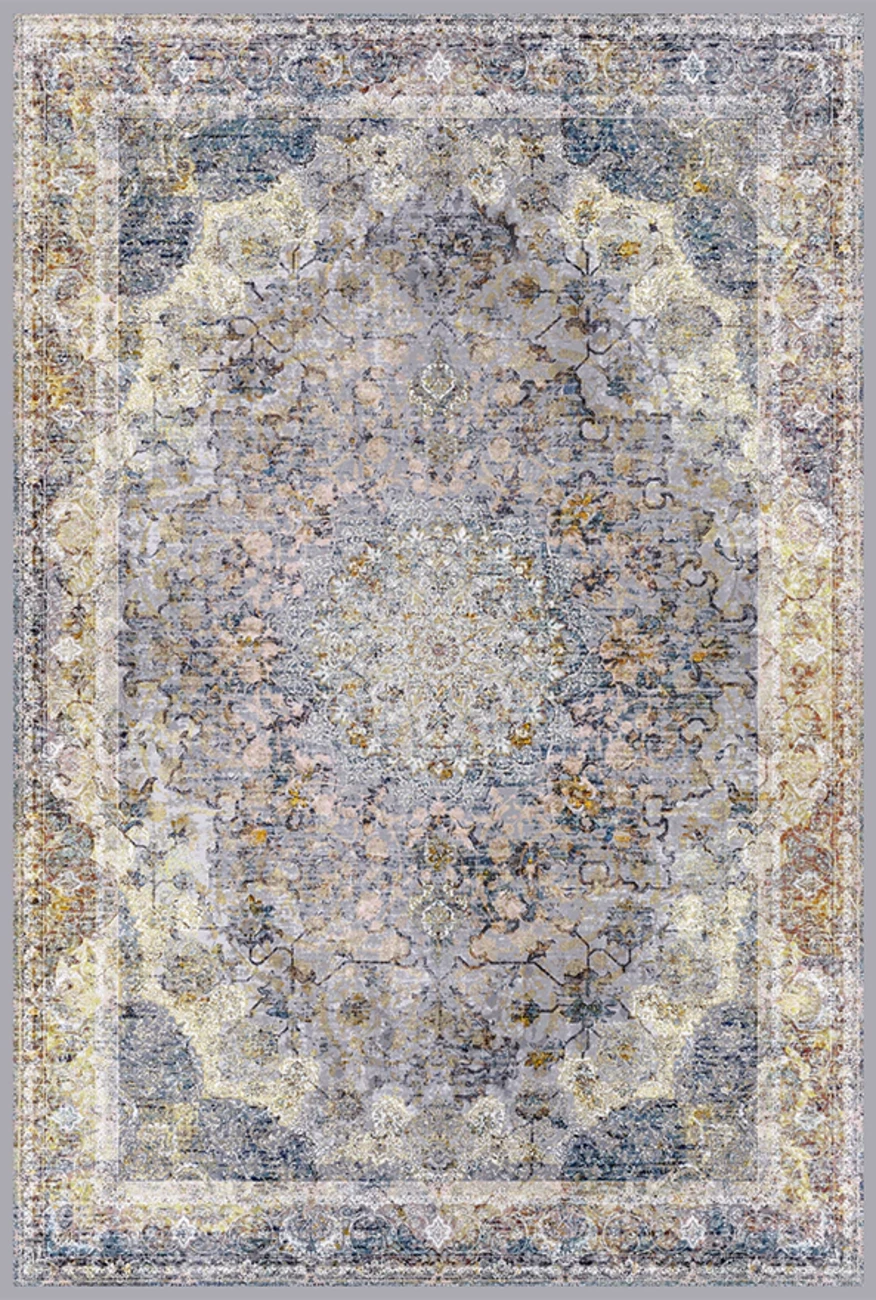 فرش ابریشم ماشینی مدرن و سنتی مناسب حال و پذیرایی برند وارکالا کد ABRISHAM SM 647