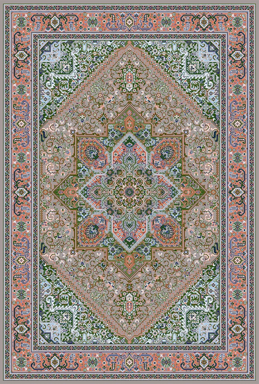 فرش ابریشم ماشینی مدرن و سنتی مناسب حال و پذیرایی برند وارکالا کد ABRISHAM SM 629