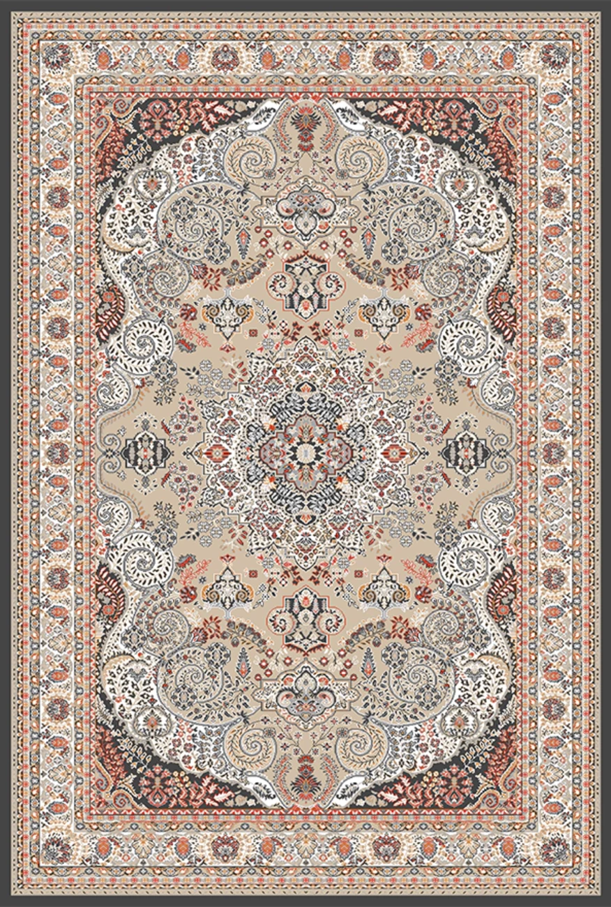فرش ابریشم ماشینی مدرن و سنتی مناسب حال و پذیرایی برند وارکالا کد ABRISHAM SM 619