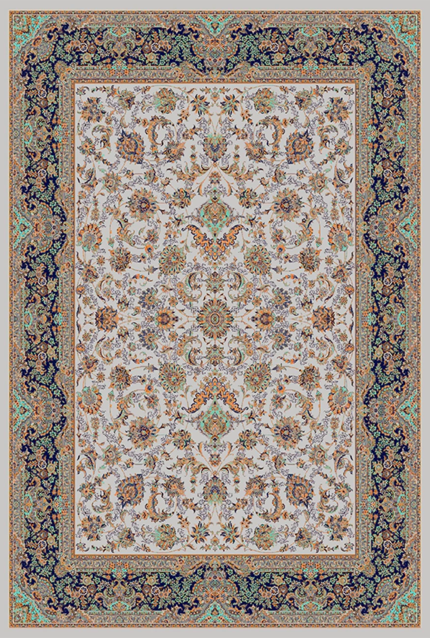 فرش ابریشم ماشینی مدرن و سنتی مناسب حال و پذیرایی برند وارکالا کد ABRISHAM SM 618