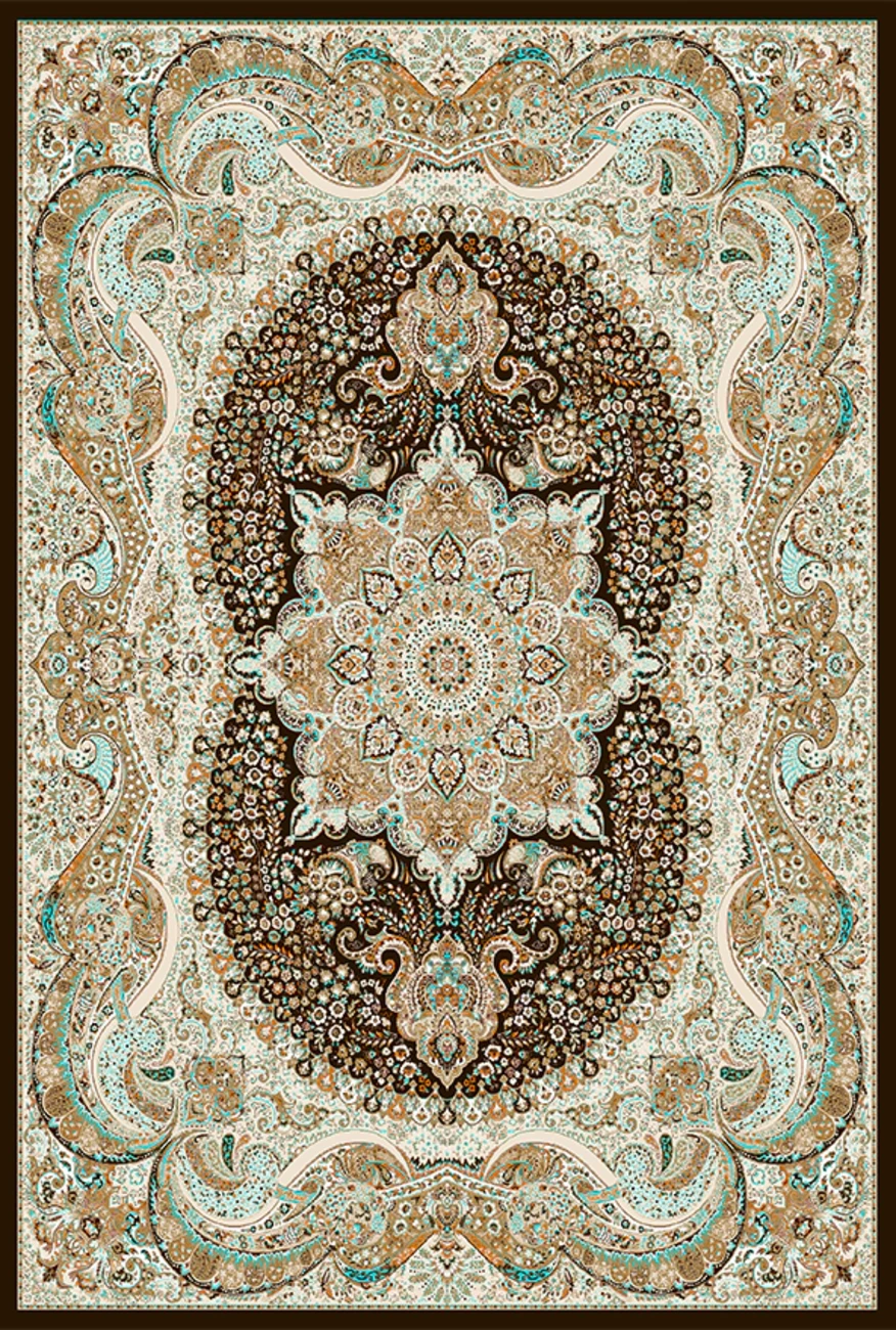 فرش ابریشم ماشینی مدرن و سنتی مناسب حال و پذیرایی برند وارکالا کد ABRISHAM SM 617