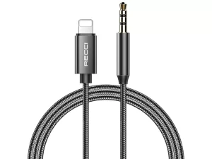کابل مبدل صدا 3.5 میلیمتری به لایتنینگ رسی RECCI RH02 LIGHTNING TO 3.5 AUX AUDIO CABLE 1M
