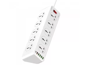 چندراهی برق 10 سوکت، 5 یواسبی و 1 تایپسی الدنیو Ldnio Power Strip 2500W 2m UK Plug SC10610
