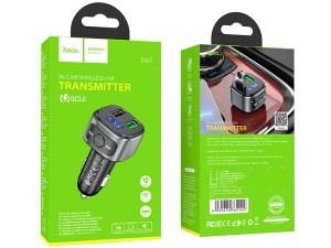 شارژر فندکی با قابلیت پخش موسیقی و امکان برقراری تماس هوکو Hoco Car charger E67 with wireless FM transmitter