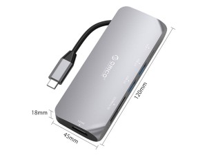 هاب Type-C آلومینیومی‌ با خروجی شبکه ORICO CLH-W1 Type-C to HDMI USB Adapter Hub