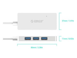 هاب 4 پورت اوریکو ORICO HS4U-U3 4 Port USB3.0 Rectangle HUB