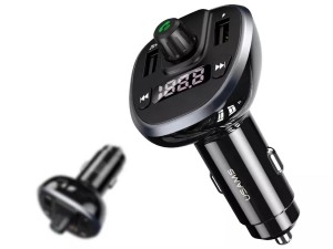 شارژر فندکی یو اس بی و اف ام پلیر خودرو یوسامز USAMS US-CC115 3.4A Wireless FM Transmitter Car Charger