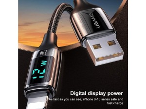 کابل شارژ سریع لایتنینگ 1.2 متری یوسامز USAMS 2.4A Lightning Fast Charging Cable US-SJ543