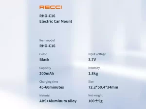 هولدر موبایل برقی داخل خودرو رسی Recci RHO-C16 Electric Car Holder