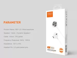 هندزفری سیمی با جک 3.5 میلی‌متری رسی RECCI REP-L01 In-Ear Wired Earphones