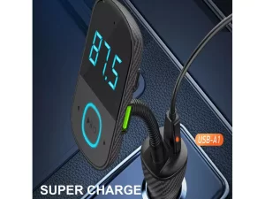 شارژر فندکی و گیرنده بلوتوث اف‌ام‌پلیر خودرو الدنیو همراه با کابل LDNIO Car Charger Triple FM C705Q