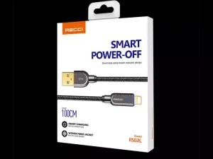 کابل شارژ هوشمند یو‌اس‌بی به لایتینگ 20 وات یک متری رسی RECCI RS02L SMART POWER-OFF