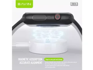 شارژر مگنتی اپل‌واچ یک متری باوین BAVIN Apple Watch Wireless Charger 1/2/3/4/5/6 Nike+ Edition Hermes CB-234