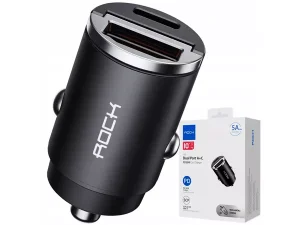 شارژر فندکی یو اس بی و تایپ سی 30 وات راک XO 30W Dual Port Fast Charge USB Car Charger Adapter h15