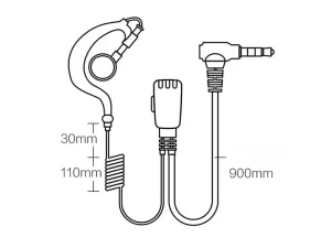 هدست سیمی واکی تاکی walkie-talkie H1 headset wired intercom headset ear-hook 3.5MM