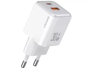 شارژر دیواری تایپ سی و یو اس بی 30 وات و 18 وات یوسامز USAMS US-CC189 PD 30W Charger Adaptateur