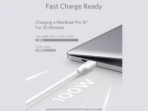 کابل سوپر فست شارژ تایپ سی به تایپ سی 100 وات 90 سانتی‌متری انکر Anker PowerLine III Flow USB-C to USB-C Cable A8552H11