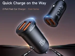 شارژر فندکی یو اس بی 15.5 وات مک دودو Mcdodo CC-295 15.5W 2U LED 2-Port Car Charger