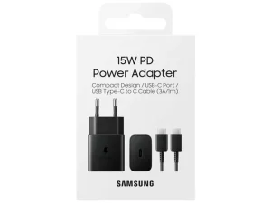 شارژر اصلی فست شارژ 15 وات سامسونگ همراه با کابل دو سر تایپ سی یک متری Samsung 15W Type-C With Type-C Cable