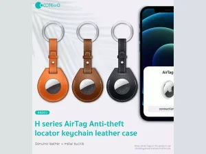 کاور نگهدارنده ایرتگ چرم اصل کوتتسی Coteetci H series Air Tag Anti-theft locator case 86003