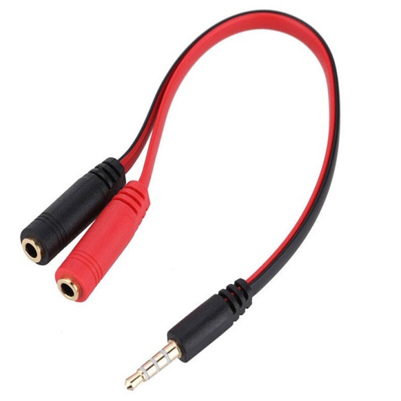 تبدیل 1 به 2 جک 3.5 میلی متری مدل دو فیش مادگی بسته  10 عددی