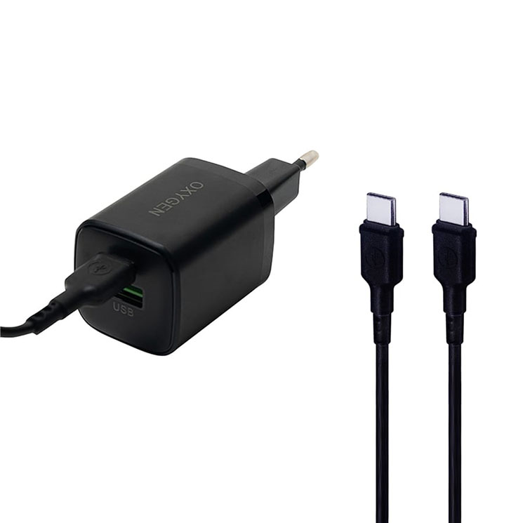 شارژر دیواری سوپر فست شارژ اکسیژن مدل OXYGEN CH-10 30W همراه با کابل Type-C