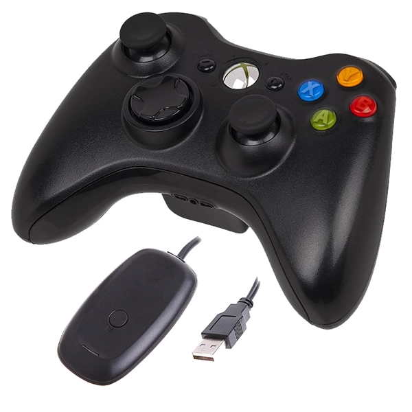 دسته بازی بی‌سیم کامپیوتر و  Xbox 360  همراه با دانگل مخصوص