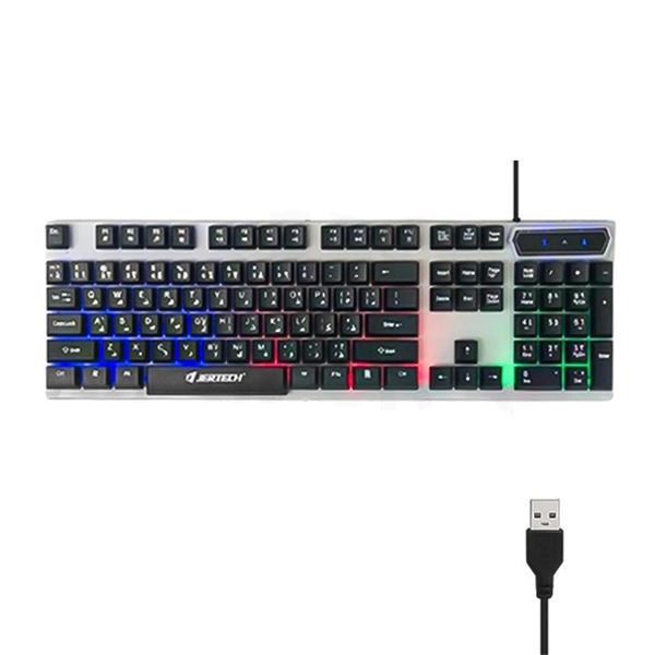 کیبورد گیمینگ (مخصوص بازی) جرتک مدل Jertech K358 با نورپردازی Rainbow