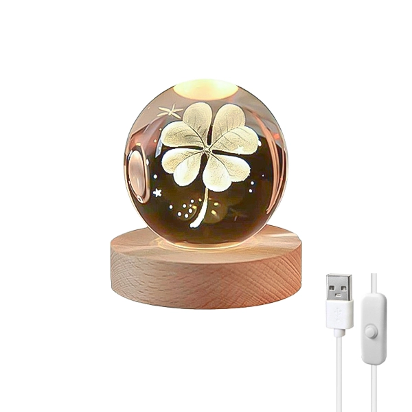 چراغ خواب گوی کریستالی سه بعدی طرح گل قاصدک