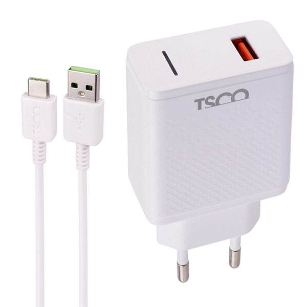 شارژر دیواری فست شارژ 18 وات تسکو مدل TTC 64 به همراه کابل Type-C