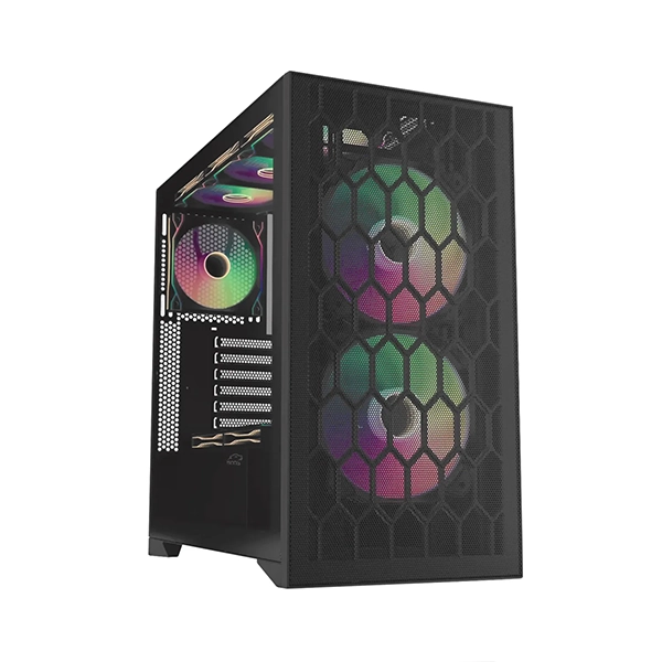 کیس گیمینگ تسکو GC 4508 THUNDERWAVE مشکی | بدنه مش با تهویه عالی