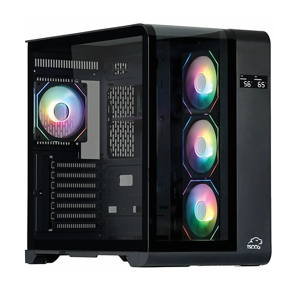 کیس گیمینگ تسکو GC 4515 مشکی | آکواریوم پانورامیک با نمایشگر دما