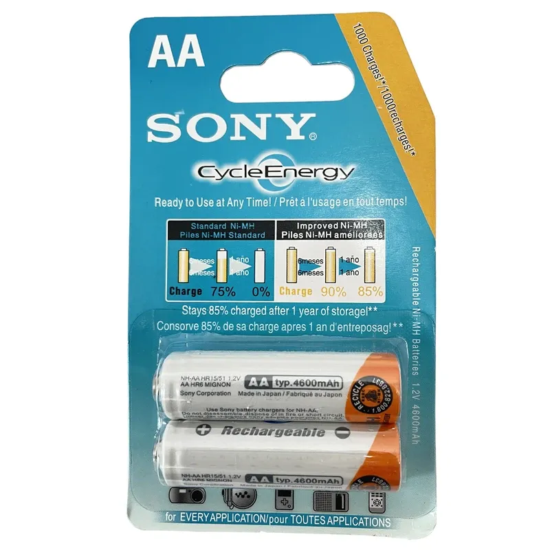 باتری شارژی قلمی سونی Sony مدل Cycle Energy AA 4600mAh (بسته 2 عددی)