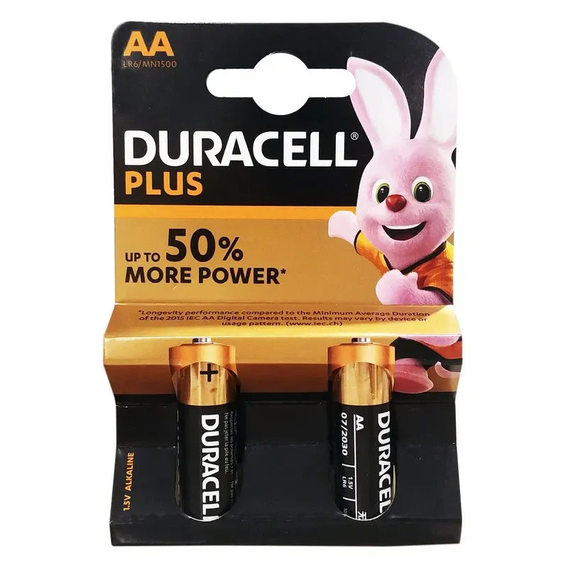 باتری قلمی آلکالاین دوراسل Duracell مدل Plus AA (بسته 2 عددی)