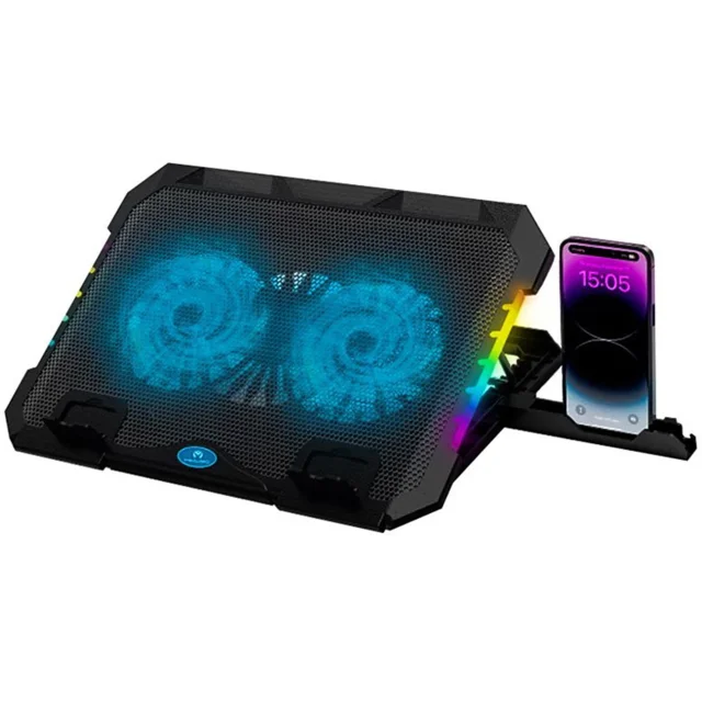 پایه خنک کننده لپ تاپ 2 فن Mikuso مدل NCP-218 دارای نورپردازی RGB