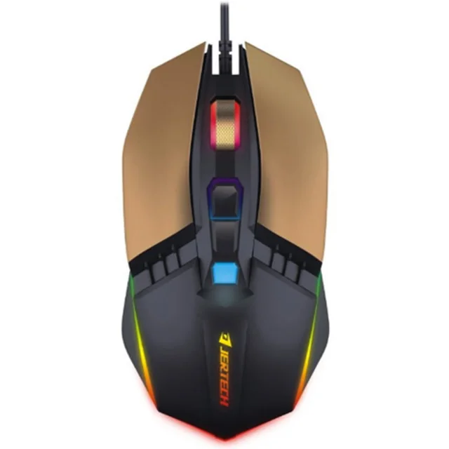 ماوس مخصوص بازی جرتک (Jertech) مدل RUMBLE JR800 رنگ طلایی (کف فلزی، 4800 DPI)
