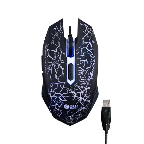 ماوس مخصوص بازی گلد اسکار مدل T4 | طراحی رعد و برقی، دقت 3600 DPI