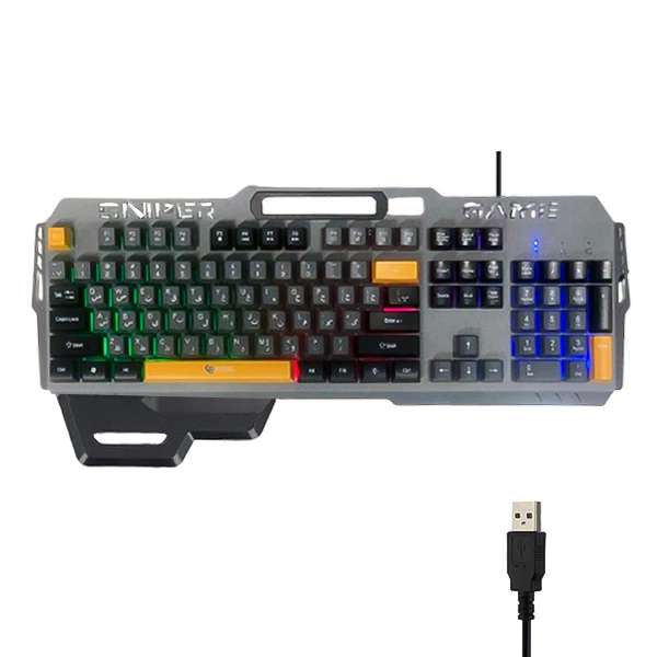 کیبورد گیمینگ باسیم بیبل (BAYBEL) مدل GK-760 | نورپردازی RGB و طراحی Sniper