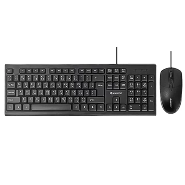 ست کیبورد و ماوس باسیم جرتک مدل Jertech KM160 | اداری، دارای حروف فارسی