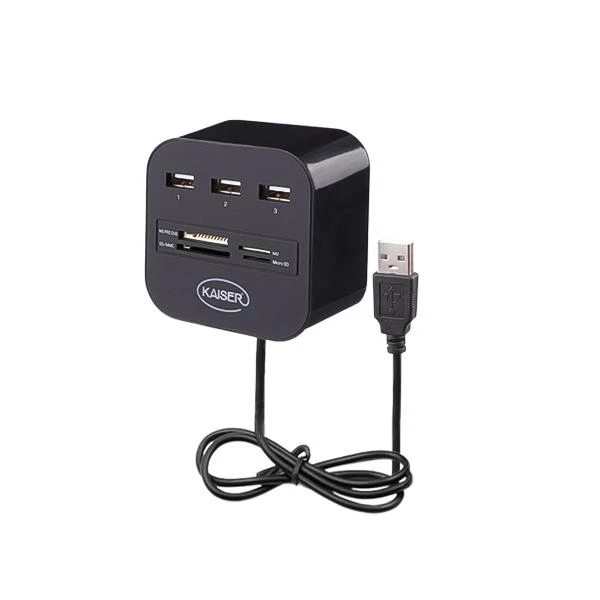 هاب ۳ پورت USB 2.0 و رم ریدر کمبو کایزر مدل KH-14