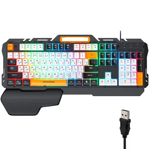 کیبورد گیمینگ iMICE مدل GK-700 با نورپردازی RGB و روکش فلزی